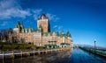 Frontenac Castle and Dufferin Terrace - Quebec City, Quebec, Canada Royalty Free Stock Photo