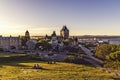 Frontenac Castle in Old Quebec City in the beautiful sunrise light