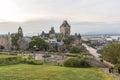 Frontenac Castle in Old Quebec City hotels and architecture concept