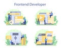 Frontend developer concept set. Website interface design improvement