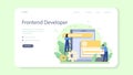 Frontend developer web banner or landing page. Website Royalty Free Stock Photo