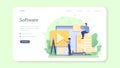 Frontend developer web banner or landing page. Website Royalty Free Stock Photo