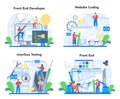 Frontend development concept set. Website interface design improvement. Royalty Free Stock Photo