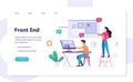 Frontend development web banner concept. Website interface