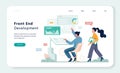 Frontend development web banner concept. Website interface