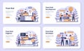 Frontend development web banner or landing page set. Website Royalty Free Stock Photo