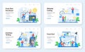 Frontend development web banner or landing page set. Website interface Royalty Free Stock Photo