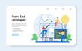 Frontend development web banner or landing page. Website interface Royalty Free Stock Photo