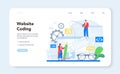 Frontend development web banner or landing page. Website interface Royalty Free Stock Photo