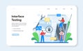 Frontend development web banner or landing page. Website interface Royalty Free Stock Photo