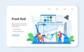 Frontend development web banner or landing page. Website interface