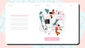 Frontend development web banner or landing page. Website interface Royalty Free Stock Photo