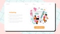 Frontend development web banner or landing page. Website interface Royalty Free Stock Photo