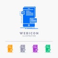 frontend, interface, mobile, phone, developer 5 Color Glyph Web Icon Template isolated on white. Vector illustration