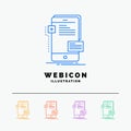 frontend, interface, mobile, phone, developer 5 Color Line Web Icon Template isolated on white. Vector illustration