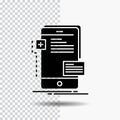 frontend, interface, mobile, phone, developer Glyph Icon on Transparent Background. Black Icon