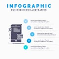 frontend, interface, mobile, phone, developer Infographics Template for Website and Presentation. GLyph Gray icon with Blue Royalty Free Stock Photo