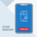 frontend, interface, mobile, phone, developer Line Icon in Mobile for Download Page