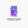 frontend, interface, mobile, phone, developer Purple Business Logo Template. Place for Tagline