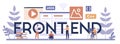 Frontend typographic header concept. Website interface design improvement. Royalty Free Stock Photo