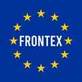 Frontex sign with the European flag