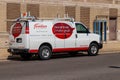 Logansport - Circa June 2018: Frontier Communications Vehicle In Front of a Central Office I Royalty Free Stock Photo