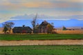 Frontier Farmhouse in Wheat Field Royalty Free Stock Photo