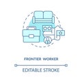 Frontier worker blue concept icon