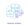 Frontier worker blue gradient concept icon