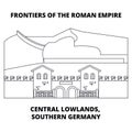 Frontiers Of The Roman Empire, Central Lowlands, Northern England line icon concept. Frontiers Of The Roman Empire