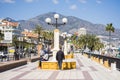 Frontline beach promenade with bars and restaurants in Fuengirola, Andalusia, Southern Spain