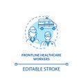 Frontline healthcare workers concept icon