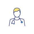 Frontline healthcare workers RGB color icon