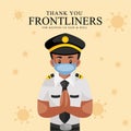 Thank you frontliners for keeping us safe and well banner design