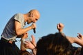 The frontman of James (band) being acclaimed by the fans at FIB Festival Royalty Free Stock Photo