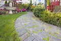 Frontyard Cement Stone Paver Path