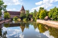 Fronveste and Schlayerturm on the Pegnitz river in Nuremberg, Germany Royalty Free Stock Photo