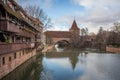 Fronveste and Schlayerturm Tower at Pegnitz River - Nuremberg, Bavaria, Germany Royalty Free Stock Photo