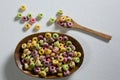 Froot loops in plate Royalty Free Stock Photo