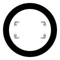 Froral board Art frame icon in circle round black color vector illustration flat style image