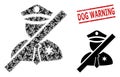 Frorbidden Police Man Collage of Frorbidden Police Man Icons and Grunge Dog Warning Seal Stamp