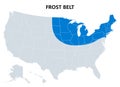 Frost Belt of the United States, region in the northeast, political map