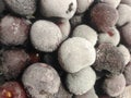 Frost berries. sweet cherry from the freezer