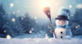 Cold christmas year blue new snowfall snow seasonal background celebration white winter snowman holiday Royalty Free Stock Photo