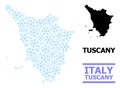 Frost Collage Map of Tuscany Region with Snow