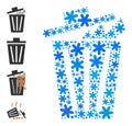 Frost Collage Office Bucket Icon with Snowflakes