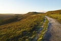 Frost covered footpath across to Higger Tor in Derbyshire