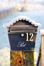 Frost Covered Ornamental Post Box Royalty Free Stock Photo