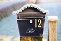 Frost Covered Ornamental Post Box Royalty Free Stock Photo