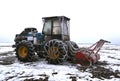 Frost covered 9030 Versatile tractor